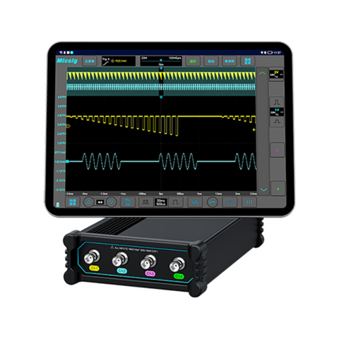 Micsig Oscilloscope VTO2004, Virtual Tablet Oscilloscope with 4 Channels 200Mhz Bandwidth 1GSa/s Sampling Rate, Handheld Digital Oscilloscope for Electrical Signals Analysis