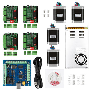 [Discontinued] CNC 4-Axis Complete Kit 2 with TB6560 Motor Driver,270 oz-in Nema23 Stepper Motor for Miling Engraving Machine