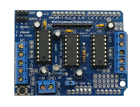 [Discontinued] UNO + Proto Shield(with Breadboard Jump Wires) + L293D Motor Drive Shield