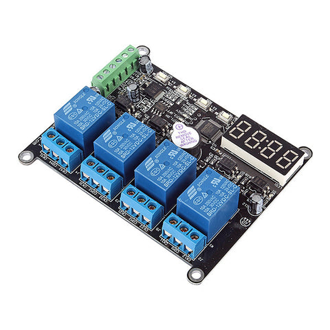 [Discontinued] SainSmart 4 Channel RS485 DC 12V Delay Timer Switch Adjustable Module Clock Time for Arduino