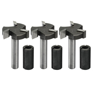 RB03A, 1/4'' Shank, 3-Flute, 1'' Cutting Diameter, Spoilboard Surfacing, 3pcs Router Bits,