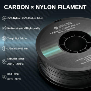 Nylon+ Carbon Fiber Filament 1.75mm 1kg/2.2lb, Black