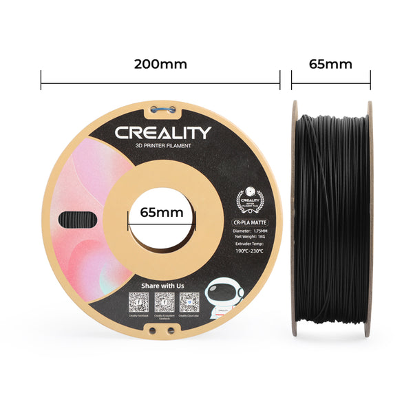 Creality CR-PLA Matte Texture 1.75mm PLA 3D Printing Filament 1kg, Matte  Black