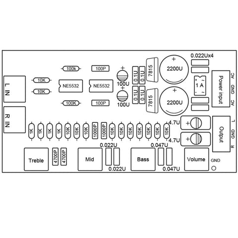 [Discontinued] SainSmart NE5532 Preamp Volume Control Board 10 Times Pre-amp A51 Treble mediant Bass