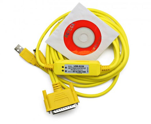 [Discontinued] Programming Cable USB to RS422 Adapter for Melsec FX & PLC Mitsubishi USB-SC09 Yellow