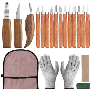 Wood Carving Tools, 20 PCS Knife Starter Set for Beginners, DIY Enthusiasts