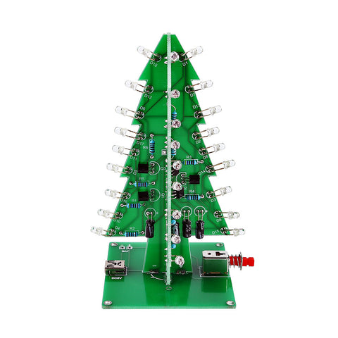 [Discontinued] SainSmart Christmas Tree LED Flash Kit 3D DIY Electronic Learning Kit Colorful lights without case 7colors