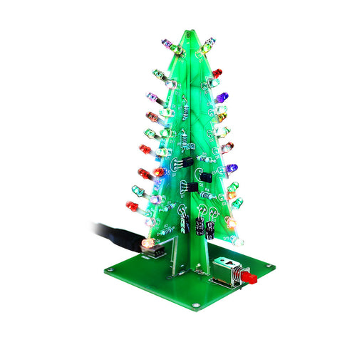 [Discontinued] SainSmart Christmas Tree LED Flash Kit 3D DIY Electronic Learning Kit Colorful lights without case 7colors