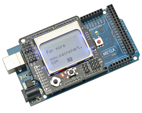 [Discontinued] SainSmart Mega2560+LCD 4884 Shield For Arduino AVR ATMEGA ATMEL ATMEGA2560 MCU