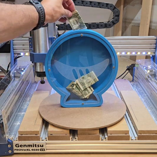 CNC & Laser Engraved Coin Bank: SainSmart Anniversary Project.
