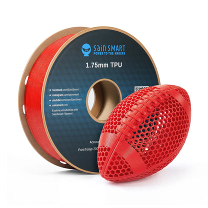 TPU Filament 1.75mm, Upgrade 1KG (2.2 lbs) 95A Flexible TPU, ±0.05mm Accuracy, 3D Printer Filament, Compatible with Most FDM Printers