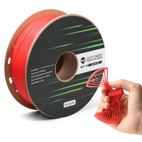GT-3 High-Speed 95A Flexible TPU Filament, ±0.04mm, 1.75mm, 1kg, Black White Red Yellow Blue Green Transparent