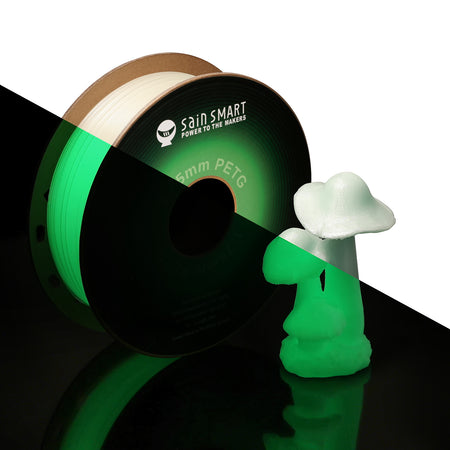 Glow-in-the-dark Green 1.75mm PRO-3 PETG Filament, 1kg
