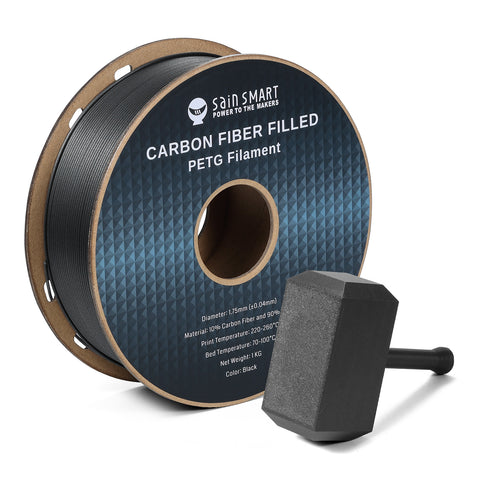 Black, Bronze Carbon Fiber PETG Filament, 1.75mm, Accuracy +/-0.04mm 1KG (2.2lbs)