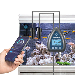 XpertMatic 5-in-1 PH Meter, PH TDS EC SALT TEMP Water Tester, Long-Term PH Monitoring, Wi-Fi Remote Control, for Aquarium, Hydroponics, Lab, and Pool