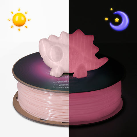 Glow-in-the-dark, Luminous Pink, Flexible TPU Filament 1.75mm 1kg/2.2lb