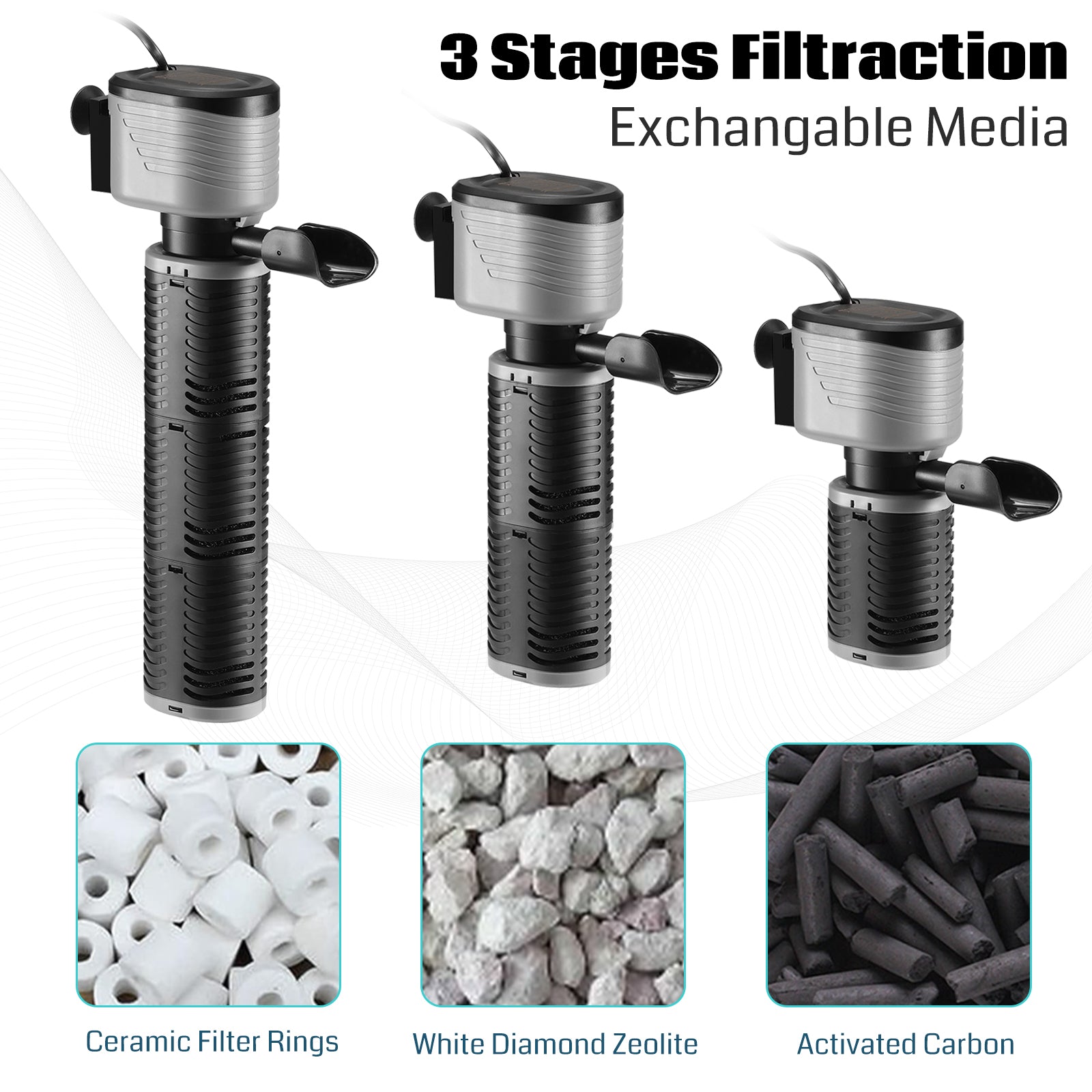 XpertMatic Quiet 2-3 Stages Aquarium Filter – SainSmart.com