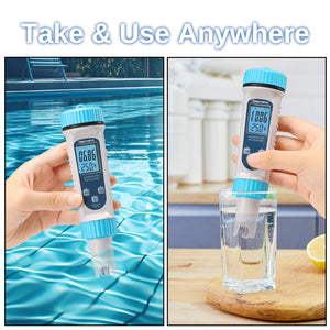 XpertMatic Bluetooth Water Tester, Auto Power Off, Precise Measurements for pH, TDS, EC, SALT, TEMP, S.G, and ORP, Blue
