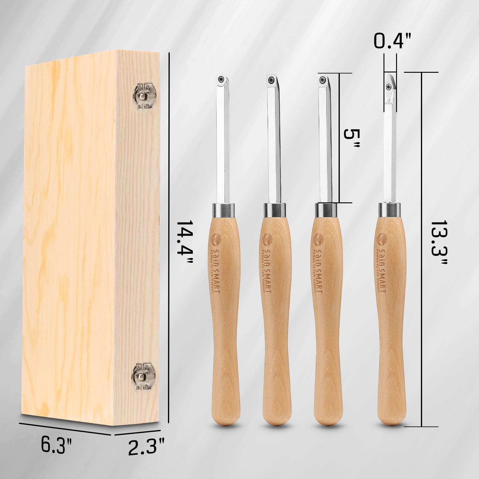 4 PCS Carbide Wood Lathe Turning Tool Set – SainSmart.com