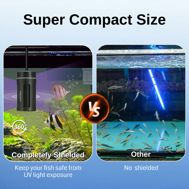XpertMatic Aquarium Sterilizer UV Light, 5W Mini Submersible
