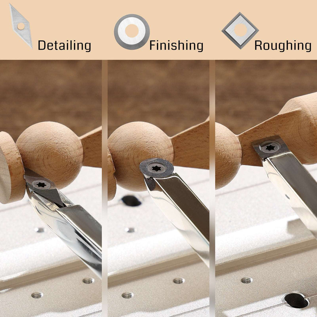 18pcs Tungsten Carbide Replacement Cutters, for Wood Turning Tools for