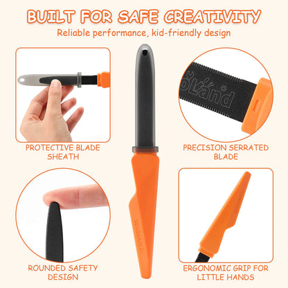 Cardboard Tools for Kids with Safe Cutter, Tool Box & Tape Measure, Cardboard Construction Kit for Family & Classroom Activities | Reusable Cutting Tools for Boys & Girls Age 5+