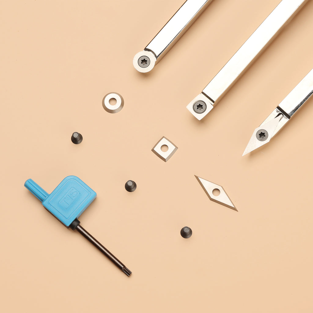 18pcs Tungsten Carbide Replacement Cutters, for Wood Turning Tools for