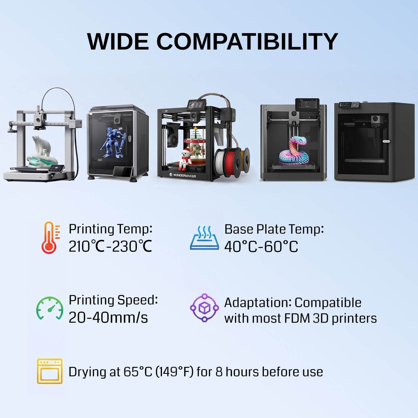 TPU Filament 1.75mm, Upgrade 1KG (2.2 lbs) 95A Flexible TPU, ±0.05mm Accuracy, 3D Printer Filament, Compatible with Most FDM Printers