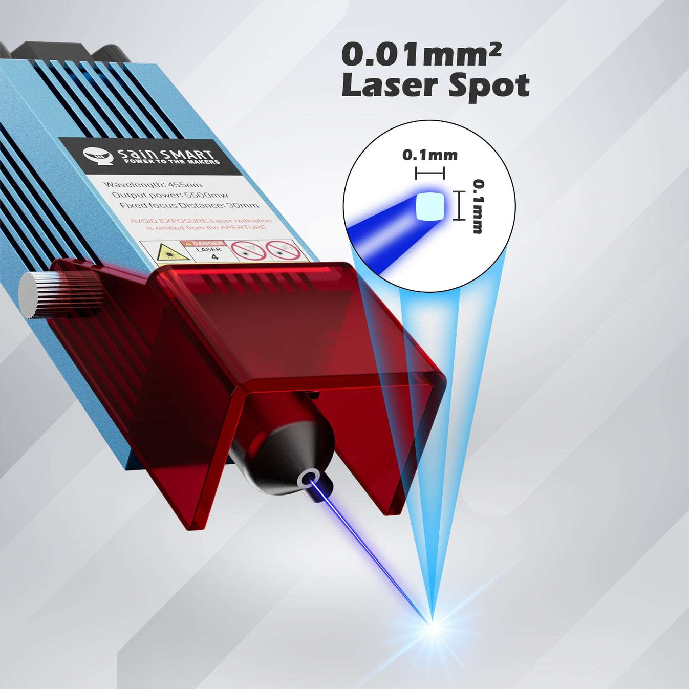 Genmitsu 5.5 W Compressed Spot Fixed Focus FAC Laser Module with Air ...