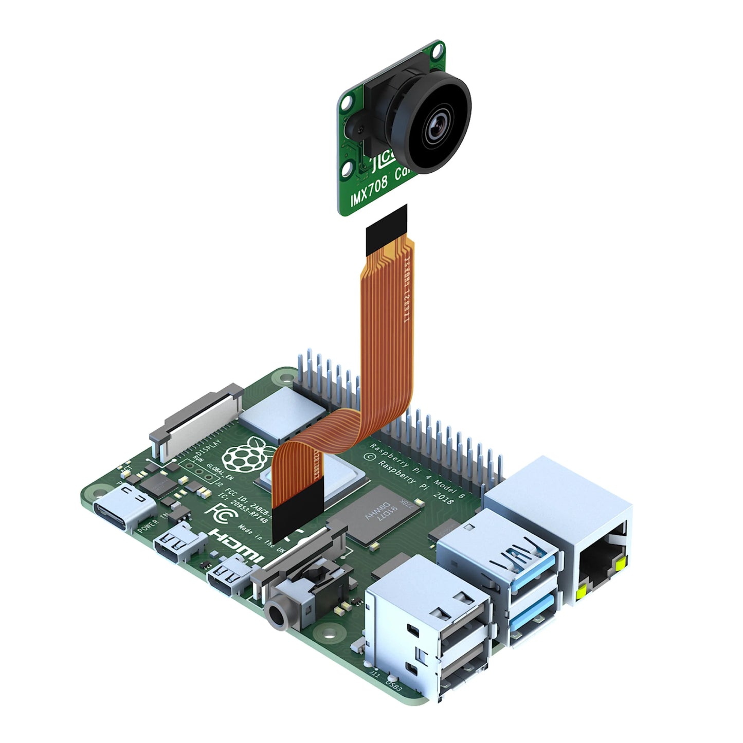 12MP IMX708 Autofocus Camera Module for Raspberry Pi 5 & 4 - HDR Wide Angle Lens (120°/152° FOV) - High Res Video for Embedded Vision, AI & Robotics Projects