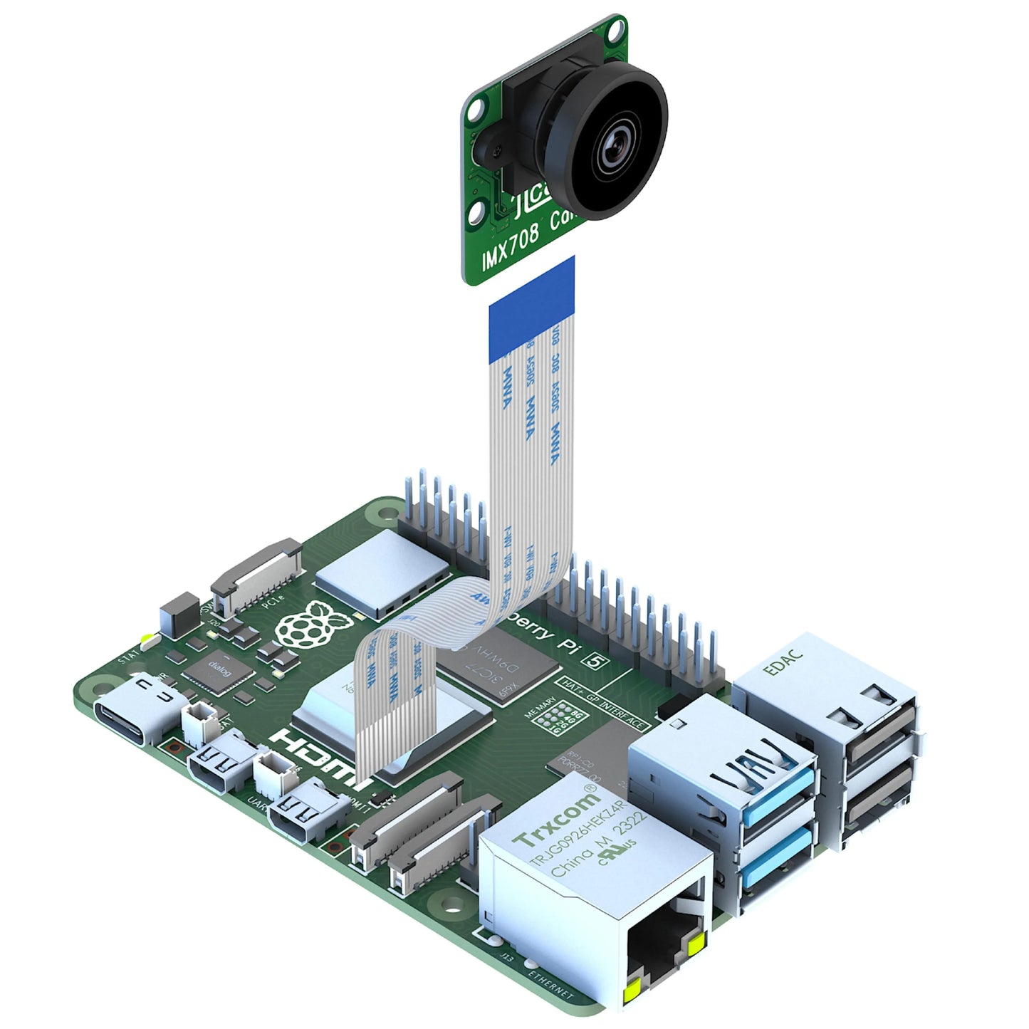 12MP IMX708 Autofocus Camera Module for Raspberry Pi 5 & 4 - HDR Wide Angle Lens (120°/152° FOV) - High Res Video for Embedded Vision, AI & Robotics Projects