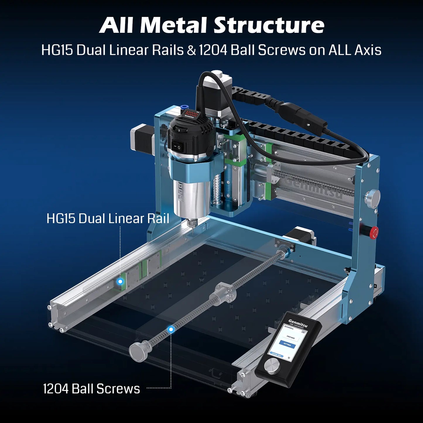 3030-PROVer Ultra CNC Router Machine for Metal, All Metal CNC Engraver with Powerful 710W Spindle