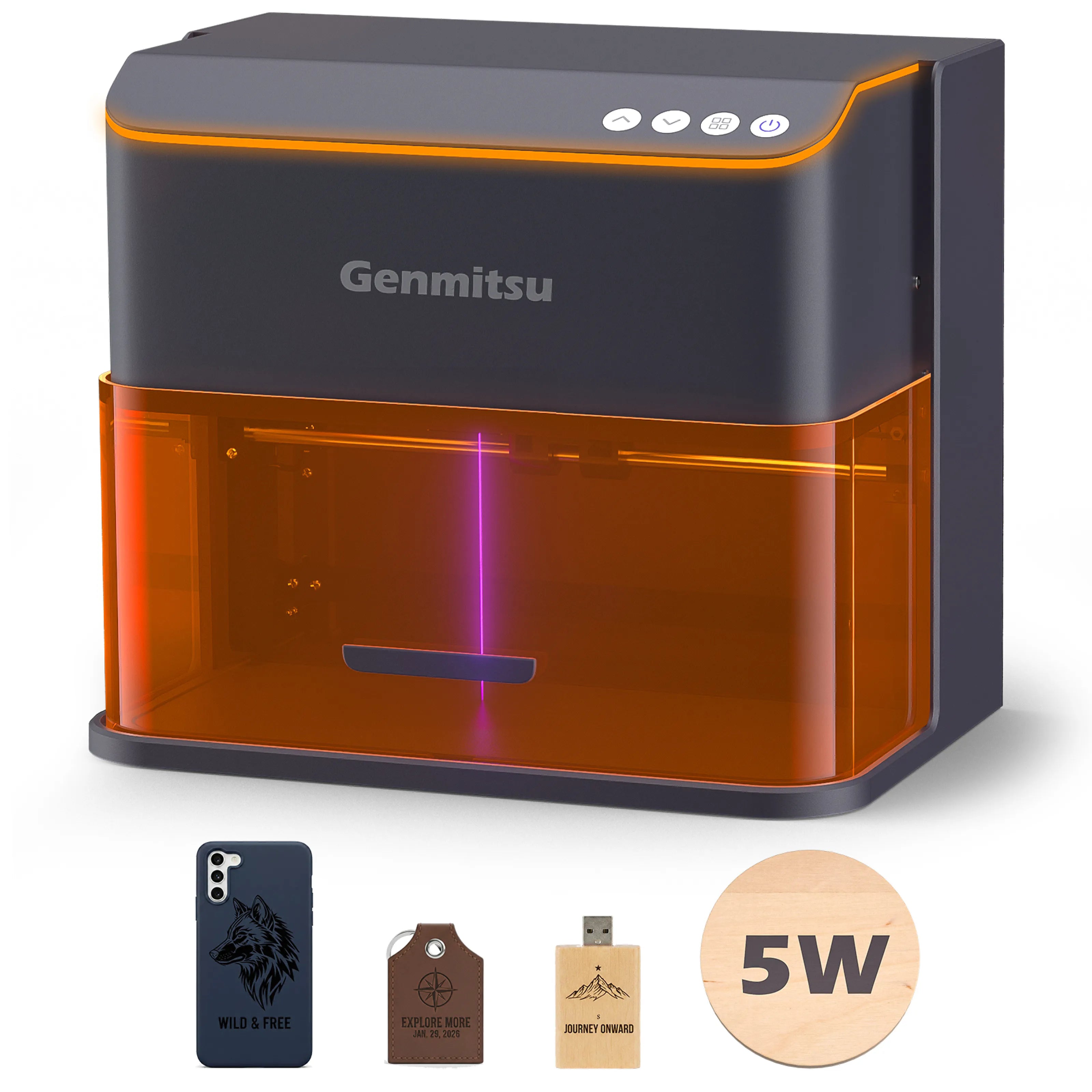 Product Image Kintix Galvo Laser Engraver 5W/10W, 90k mm/min, Auto-Lifting, 200x100mm Large Area, LightBurn, APP Supported, Class 1 Safety