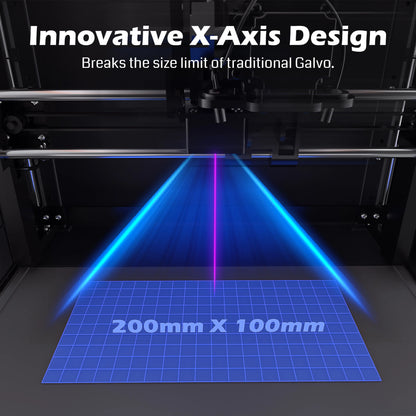 Kintix Galvo Laser Engraver 5W/10W, 90k mm/min, Auto-Lifting, 200x100mm Large Area, LightBurn, APP Supported, Class 1 Safety