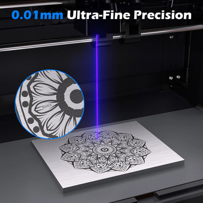 Kintix Galvo Laser Engraver 5W/10W, 90k mm/min, Auto-Lifting, 200x100mm Large Area, LightBurn, APP Supported, Class 1 Safety