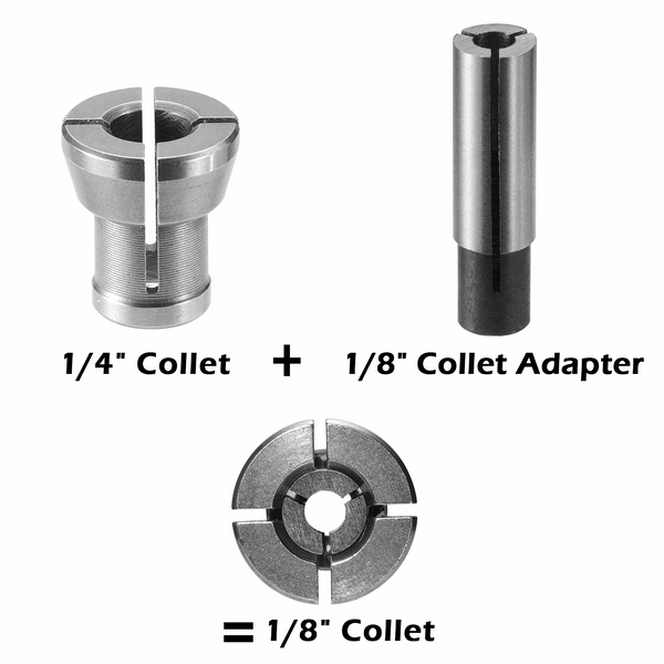 4pcs Router Collet Adapter, 1/4″ to 1/8″ CNC Engraving Router Bit Coll ...