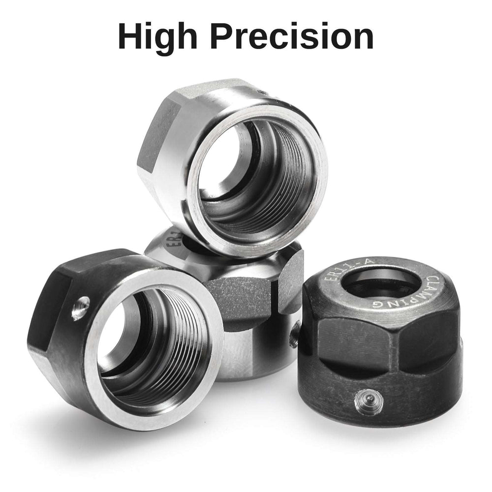 4Pcs ER11-A Collet Nuts, M14 Thread - Replacement Clamping Nuts For CNC Milling & Lathe Tools