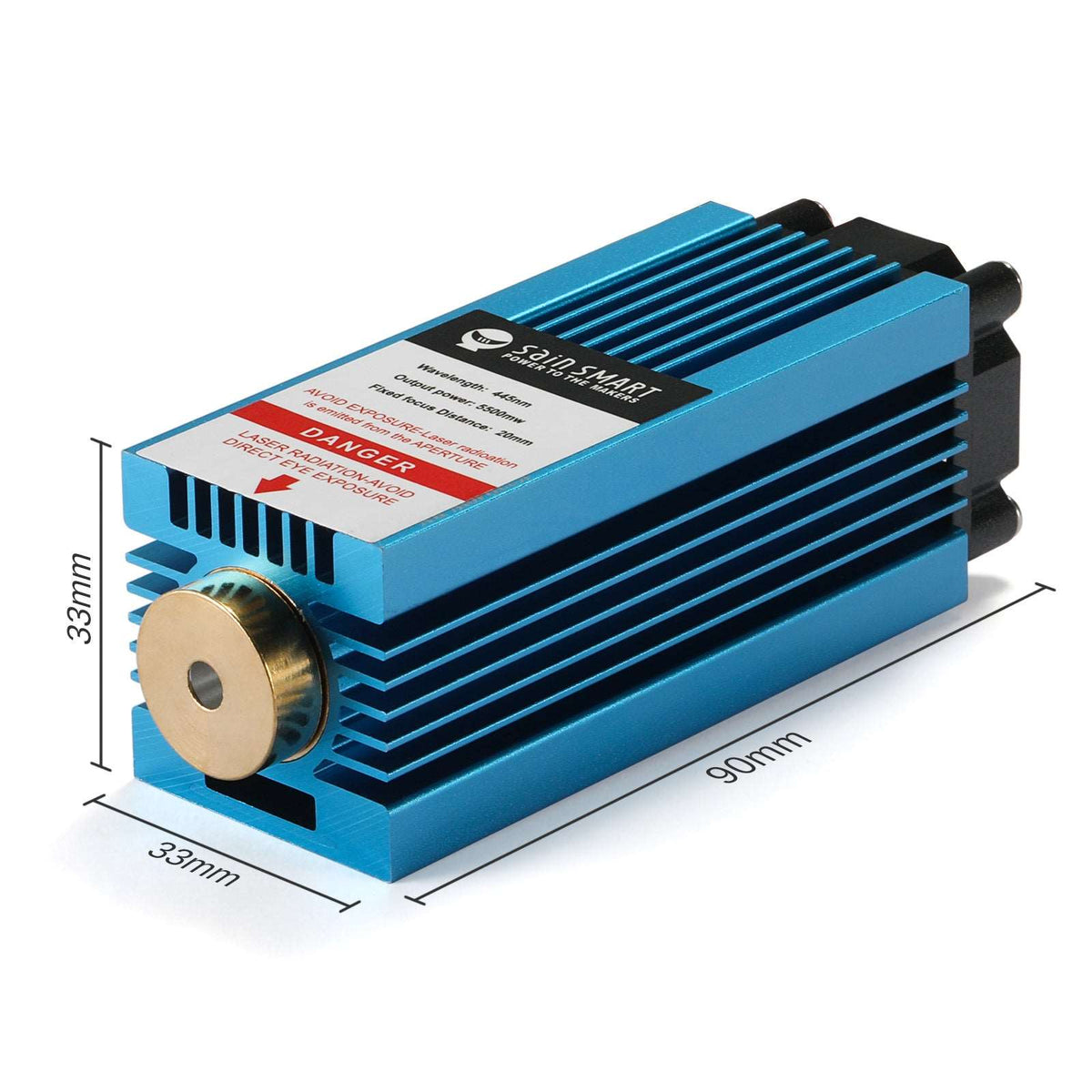 Universal Laser Module Kit Genmitsu 5.5W Blue-Violet Light Fixed Focus Laser Module Kit, For CNC ...