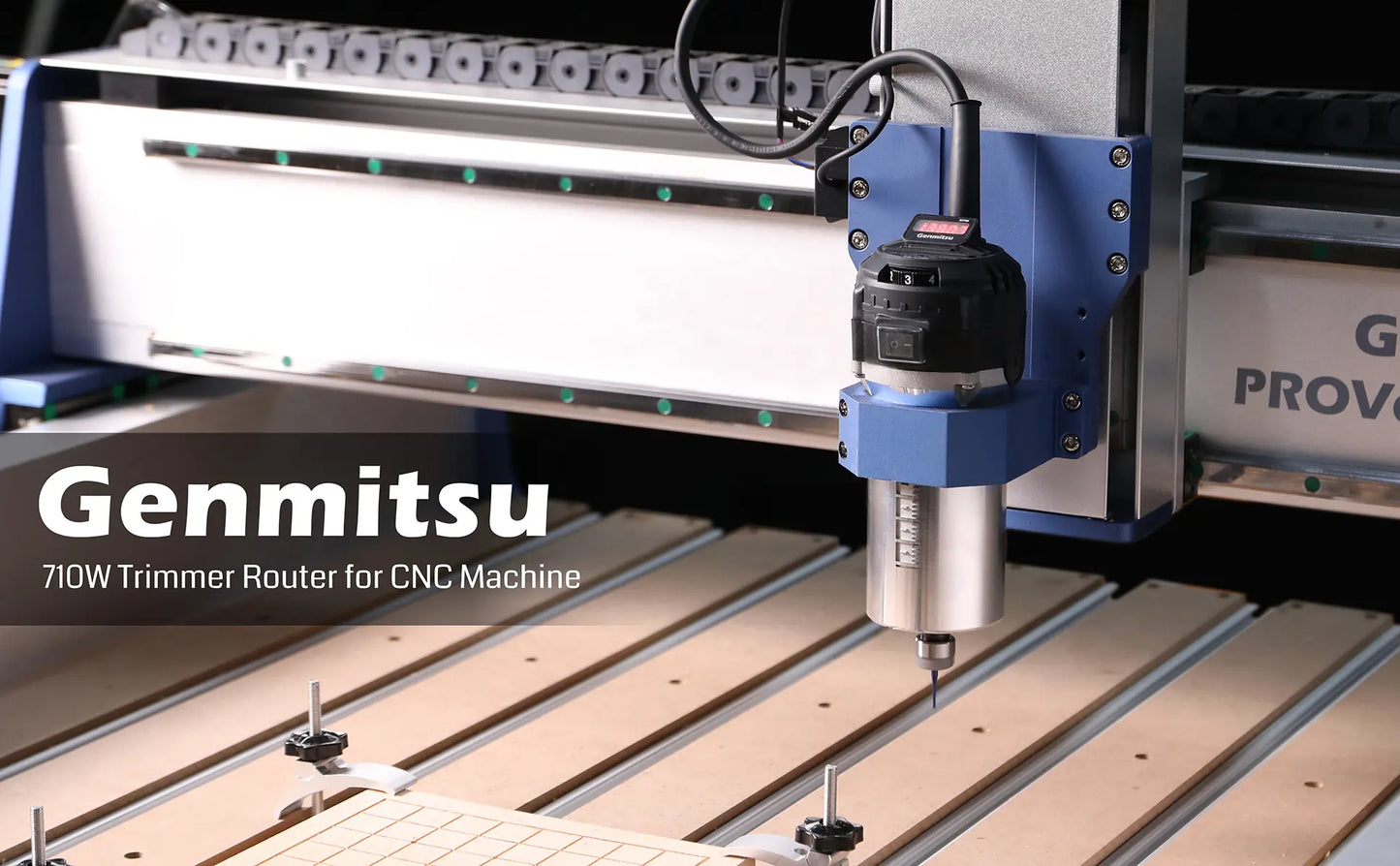 710W CNC Compact Router 65mm Diameter, Spindle Motor with LCD Digital Display 6 Adjustable Speeds, 1/8” ER11 Collet, 4 Carbon Brushes, for CNC Milling Machine