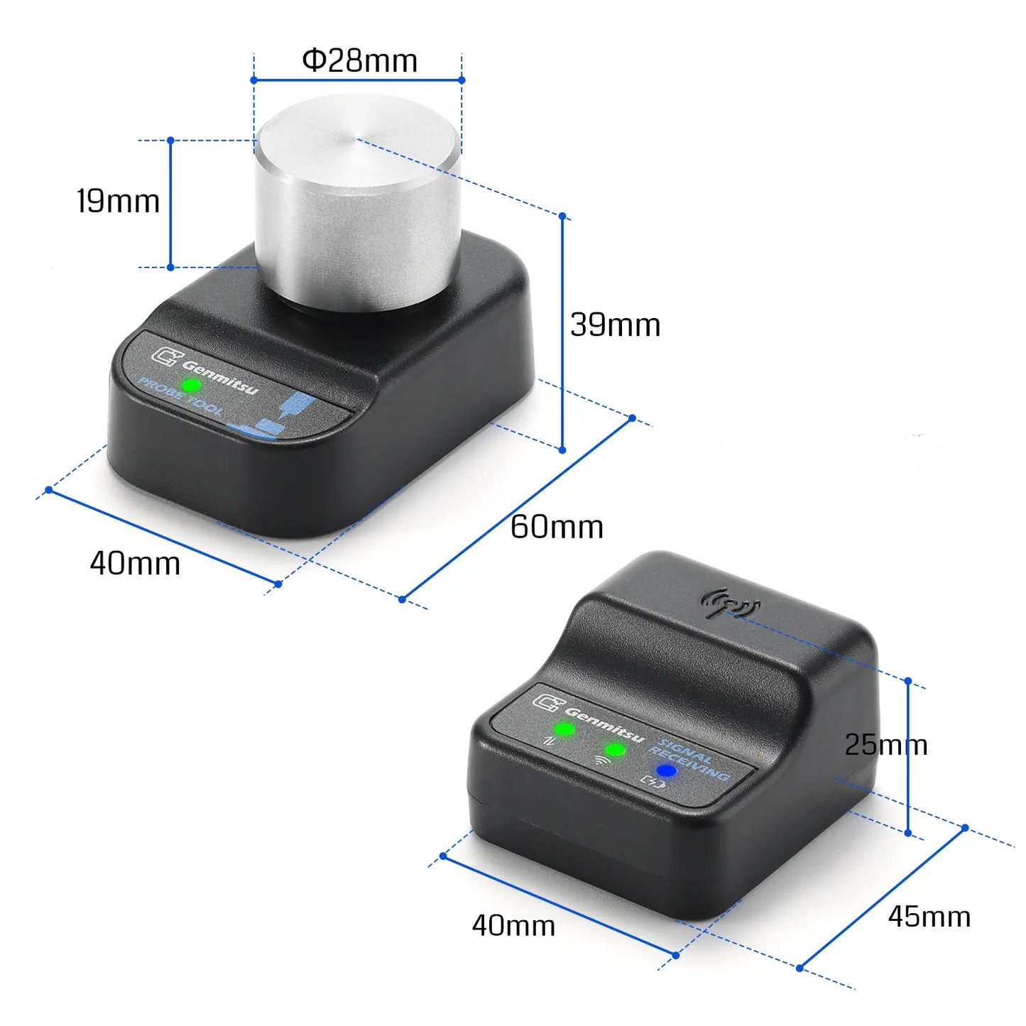 Wireless Z-Axis Probe Tool Setter for CNC Router Machine, Tool Setting Touch Probe with 3-Pin Cable DC 5–24V, 0.02mm Accuracy, GRBL & Mach3 & Genmitsu APP Compatible