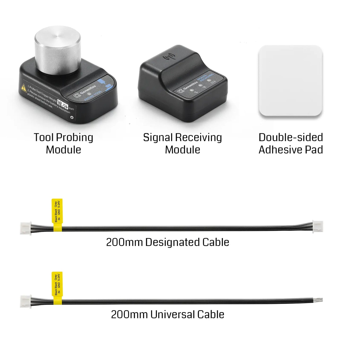 Wireless Z-Axis Probe Tool Setter for CNC Router Machine, Tool Setting Touch Probe with 3-Pin Cable DC 5–24V, 0.02mm Accuracy, GRBL & Mach3 & Genmitsu APP Compatible