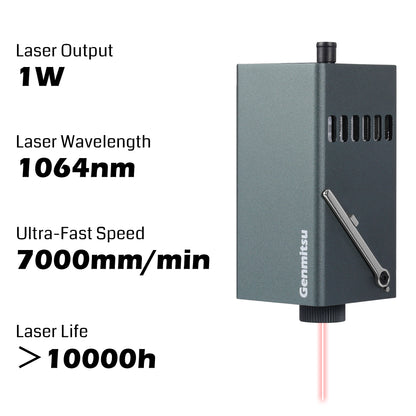 1064nm Infrared Laser Module, 1W Accessory for Kortek, Kiosk Laser Engraver Machine, with 0.01mm Engraving Accuracy, for Metal, Acrylic, Hard Plastic, DIY Projects, Class1