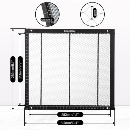 Honeycomb Laser Bed, 12.4" x 11.1" Perfect fit for Kortek Laser Engraver and Cutter Machine, Laser Engrave Accessories Bed Table for Fast Heat Dissipation and Desk Protection