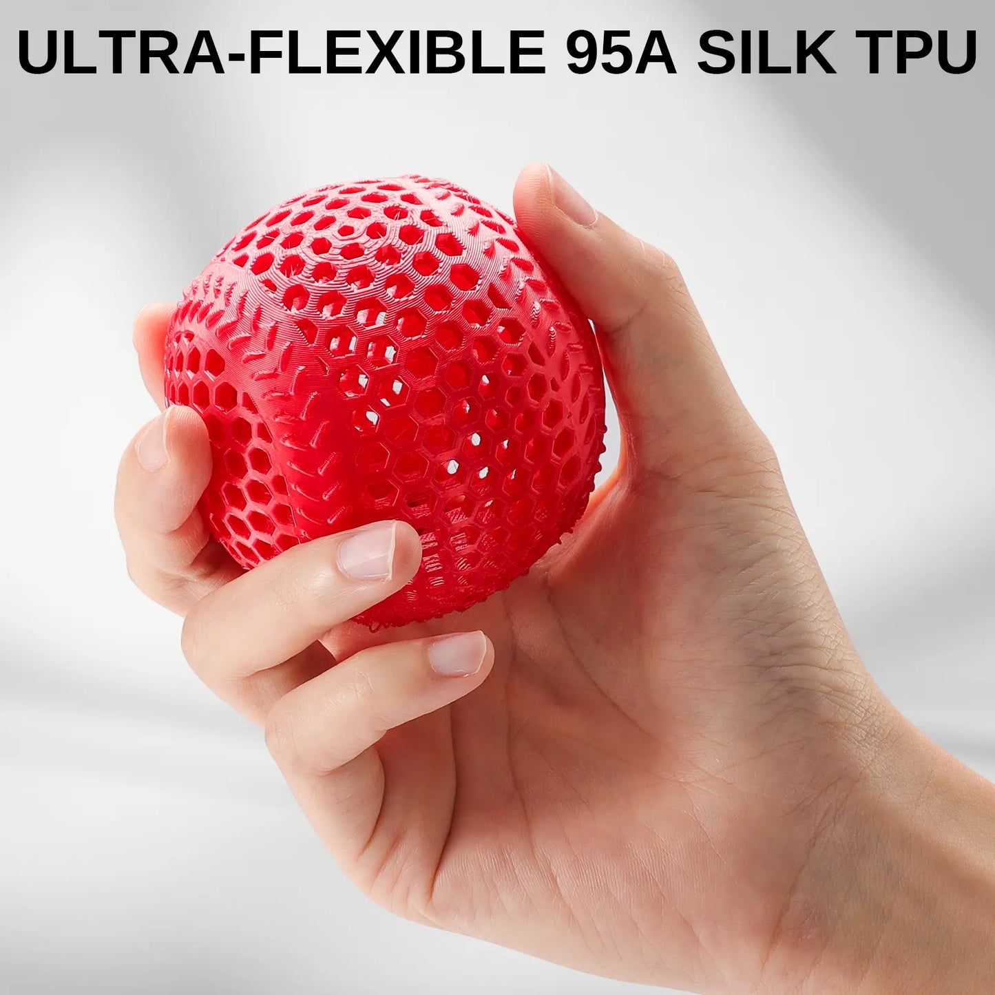 Silk TPU Filament 4x250g Bundle, 95A 1.75 mm, Dimensional Accuracy ±0.03 mm, Glossy Silk Surface, Gold, Dark Silver, Blue, Red