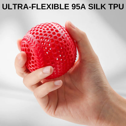 Silk TPU Filament 4x250g Bundle, 95A 1.75 mm, Dimensional Accuracy ±0.03 mm, Glossy Silk Surface, Gold, Dark Silver, Blue, Red