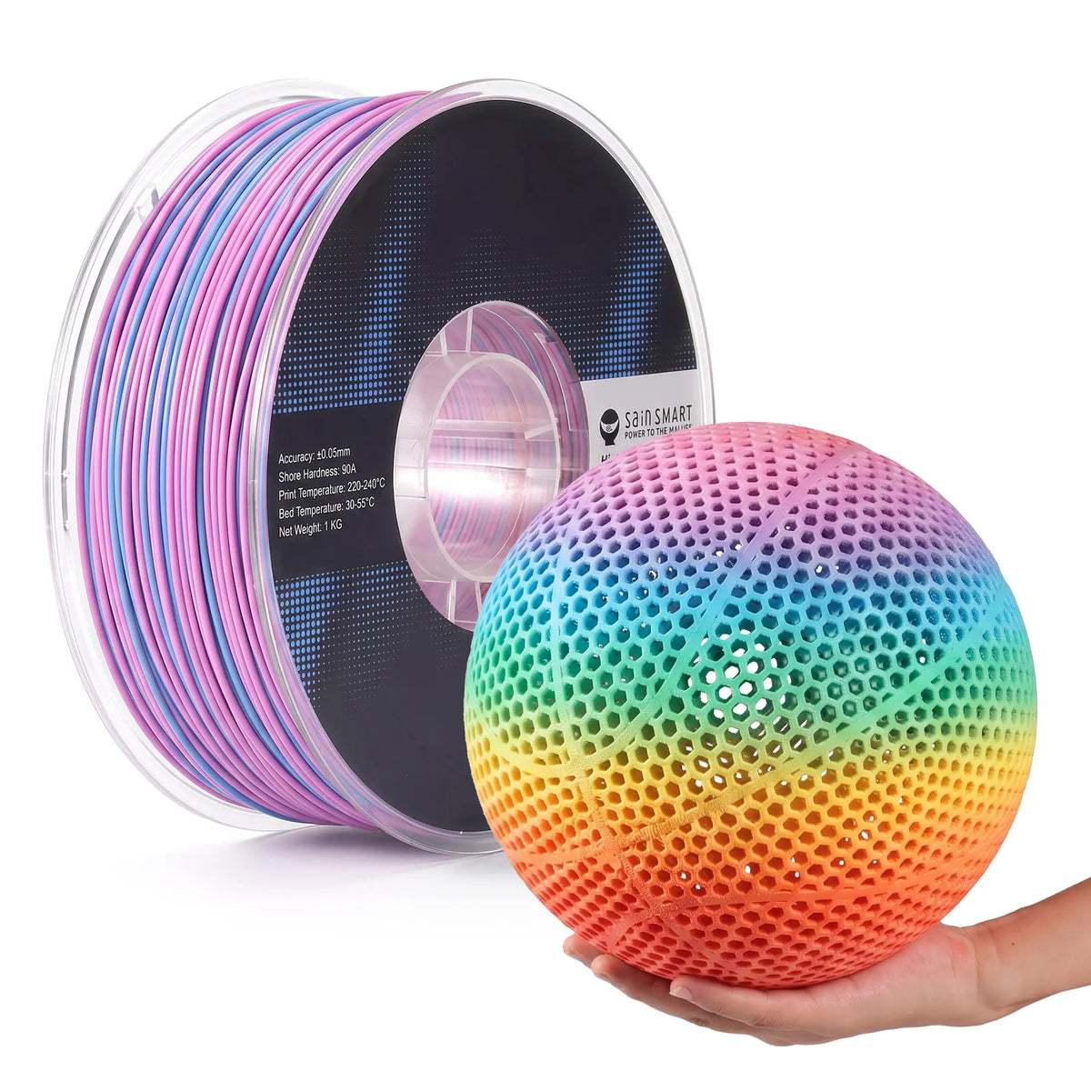 PEBA Filament Flexible High Rebound, 1.75mm 90A 1KG, Super TPU with 78% High Rebound, 20% Lighter & 2X Faster Printing, Nylon-Based Strength, Adjustable Flexibility