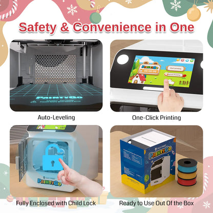 SainSmart PrintyGo 3D Printer for Kids, Safe & Easy 3D Printing for Creative STEM Learning