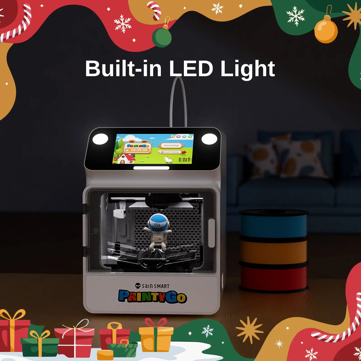 SainSmart PrintyGo 3D Printer for Kids, Safe & Easy 3D Printing for Creative STEM Learning