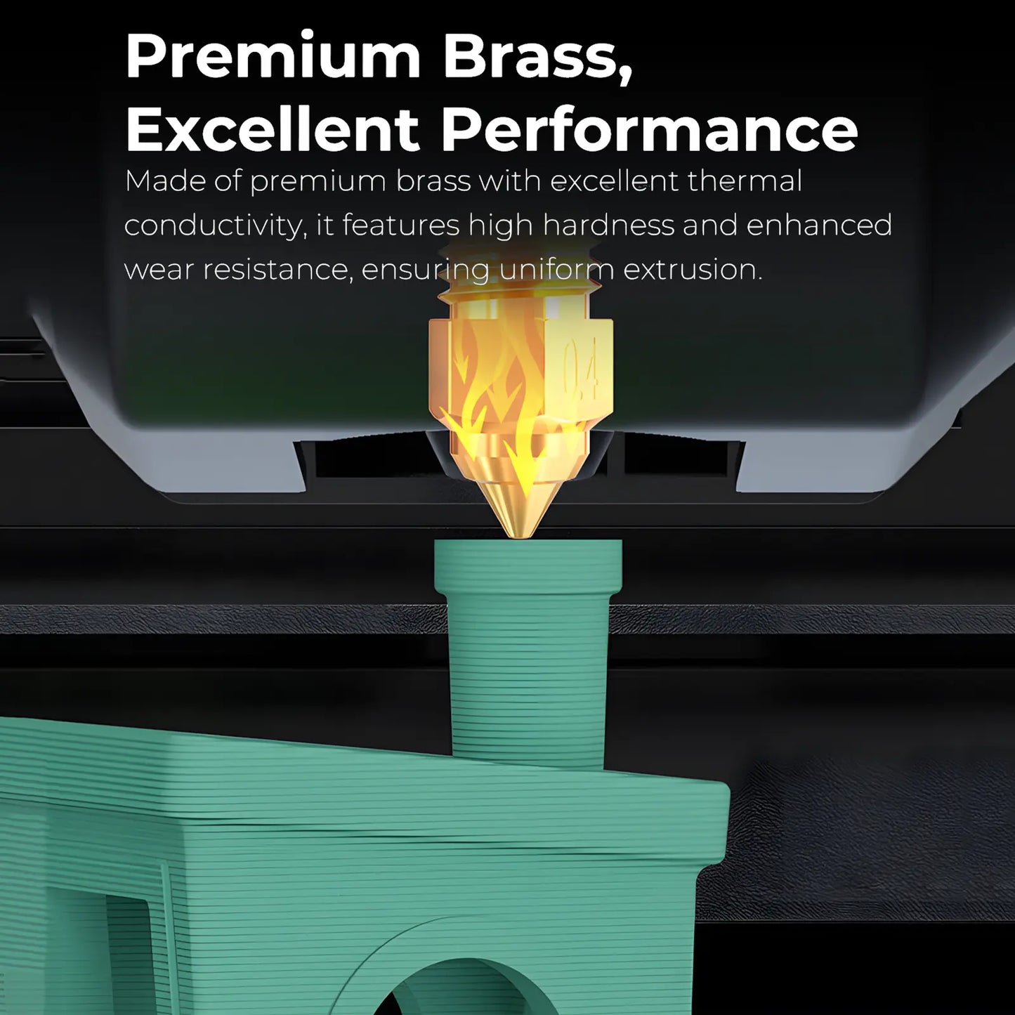 Creality Ender-5 Max Brass Nozzle Set (0.4mm x 4, 0.6mm x 2, 0.8mm x 2), High Thermal Conductivity, High Hardness, Less Clogging & No Leakage, Compatible with PLA, ABS, TPU, PETG, PA, PC FDM Materials