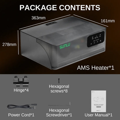 AMS Heater for Bambu Lab AMS Gen 1, Simultaneous Filament Drying & Printing, Fast 70°C Heating, Smart Humidity Control, 4-Roll Capacity, Easy 2-Min Install (AMS Not Included)